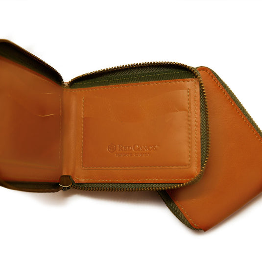 Red Canoe Boeing Leather Zip Wallet - Tan