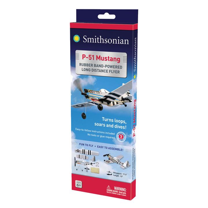 Load image into Gallery viewer, Smithsonian P-51 Mustang Rubber Band Powered Flyer
