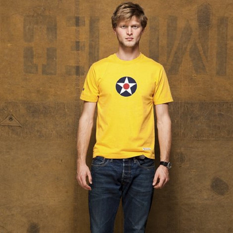 Load image into Gallery viewer, Red Canoe US Roundel Yellow Men&#39;s T-Shirt

