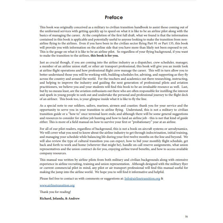 The Airline Transition Manual