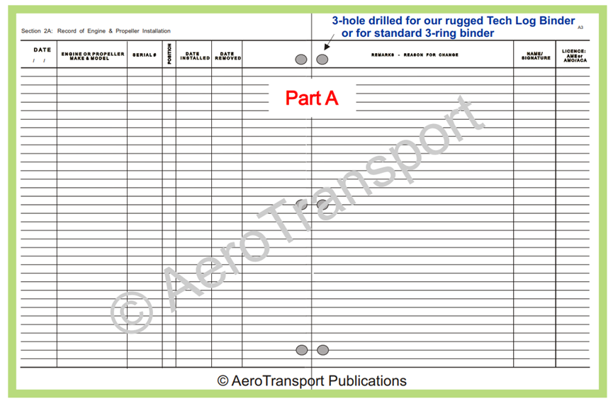ATP Aircraft Technical Log - Section 2: Installations & Modifications