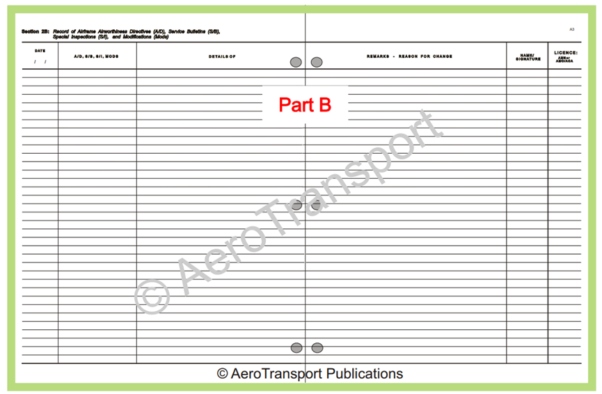 ATP Aircraft Technical Log - Section 2: Installations & Modifications