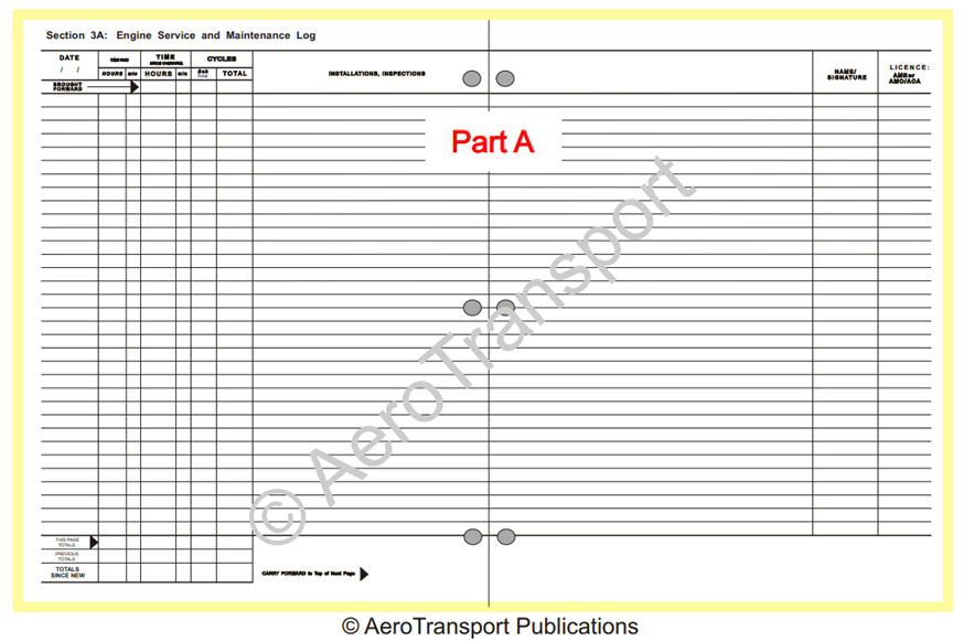 ATP Aircraft Technical Log - Section 3: Engine