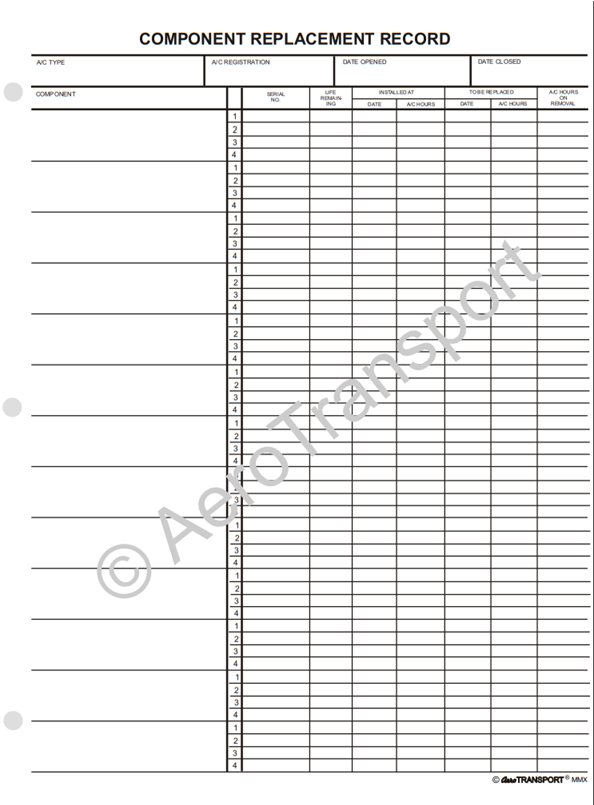 ATP Aircraft Technical Log - Section 5: Components