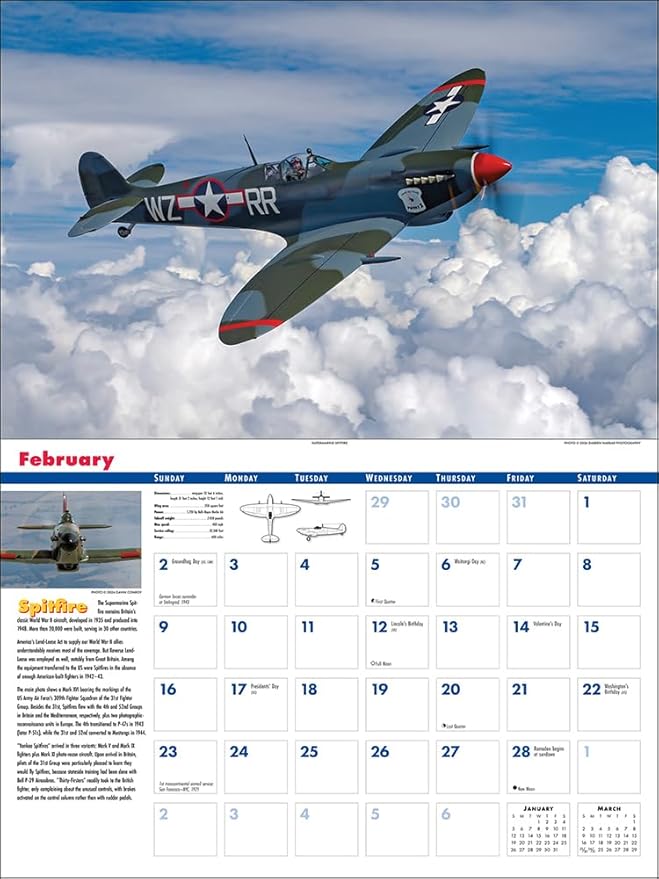 Golden Age of Flight 2025 Wall Calendar