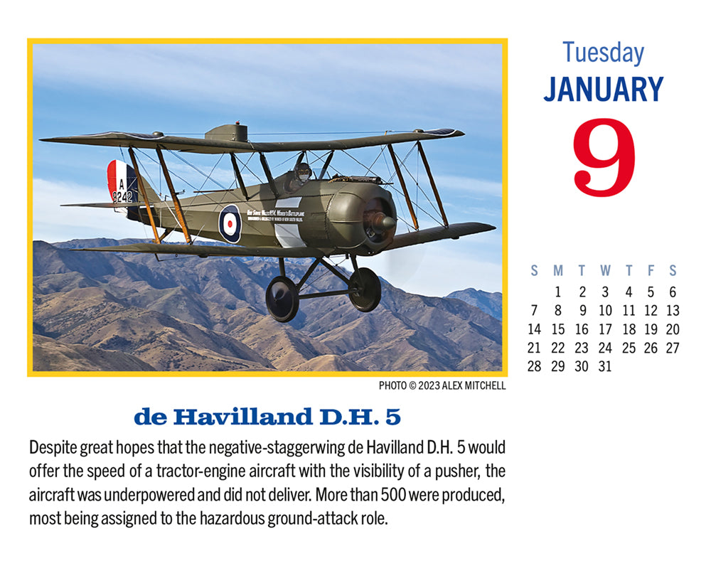 Golden Age of Flight 2024 Desk Calendar