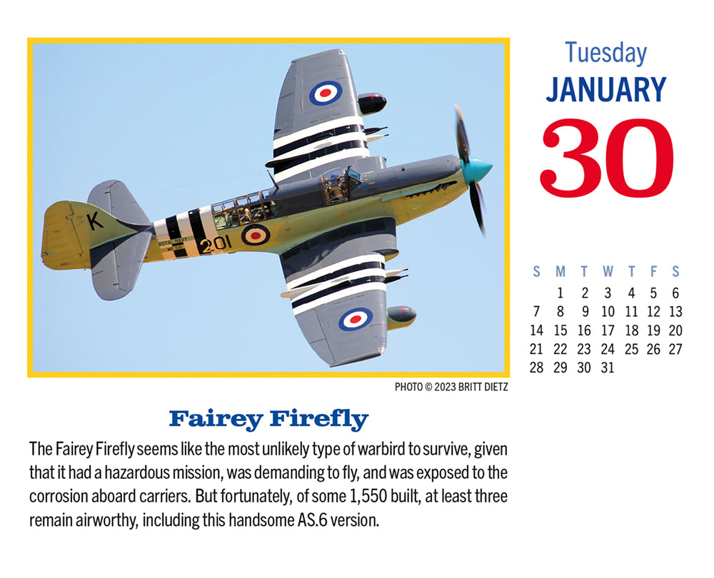 Golden Age of Flight 2024 Desk Calendar