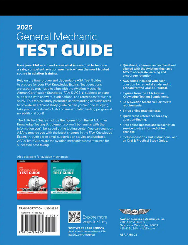 ASA General Test Guide Plus Prepware - 2025 Edition