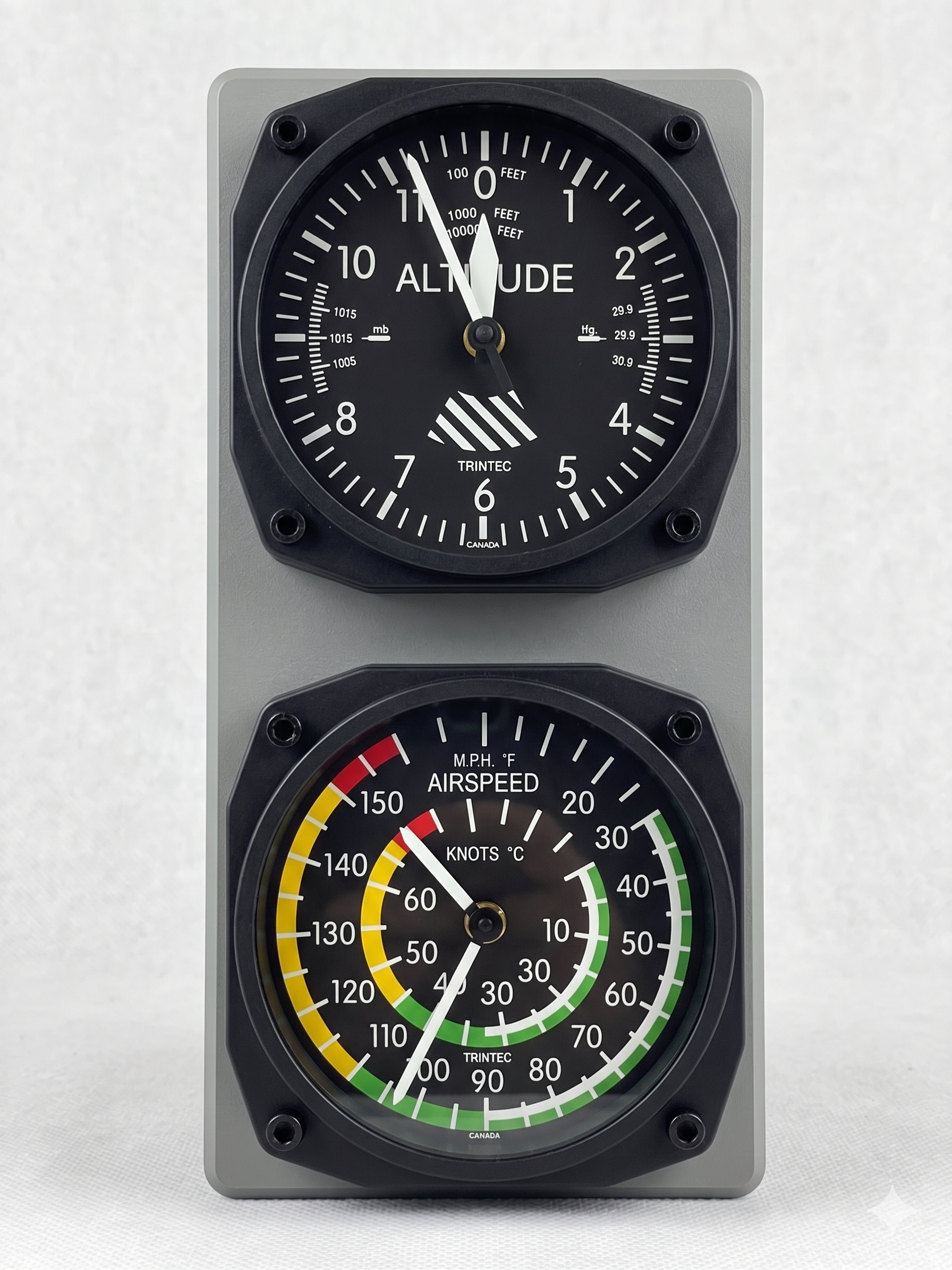 Classic Altimeter/Airspeed Clock & Thermometer Set
