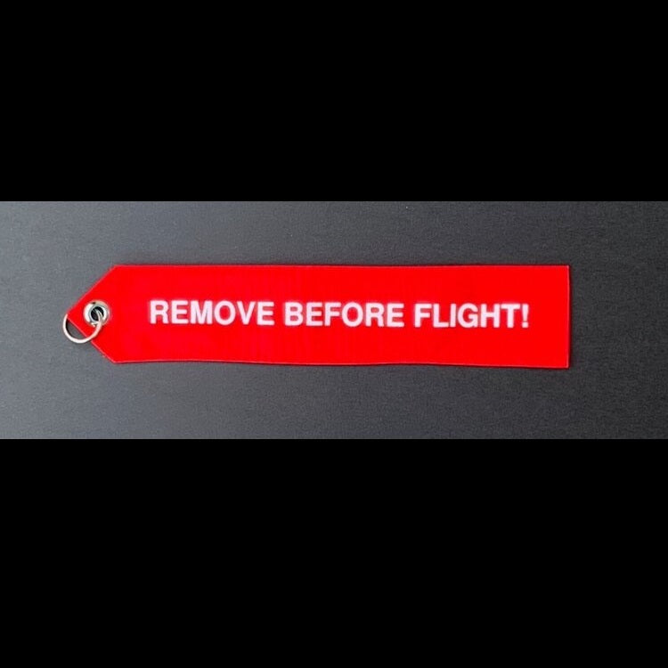 “Remove Before Flight” Red Flag w/ Metal Ring - Select Length