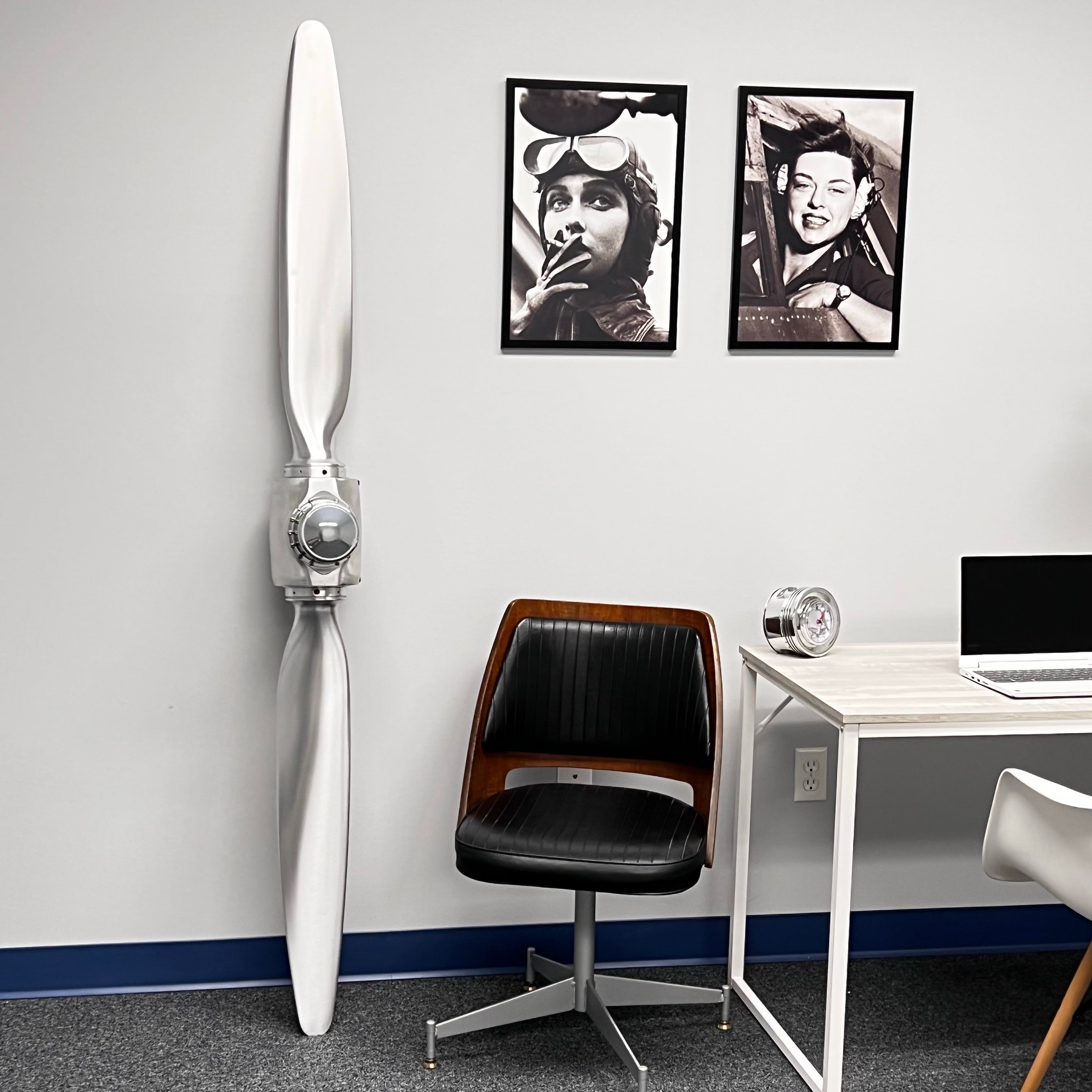 2-Bladed McCauley Brushed Aluminum Airplane Propeller Wall Display