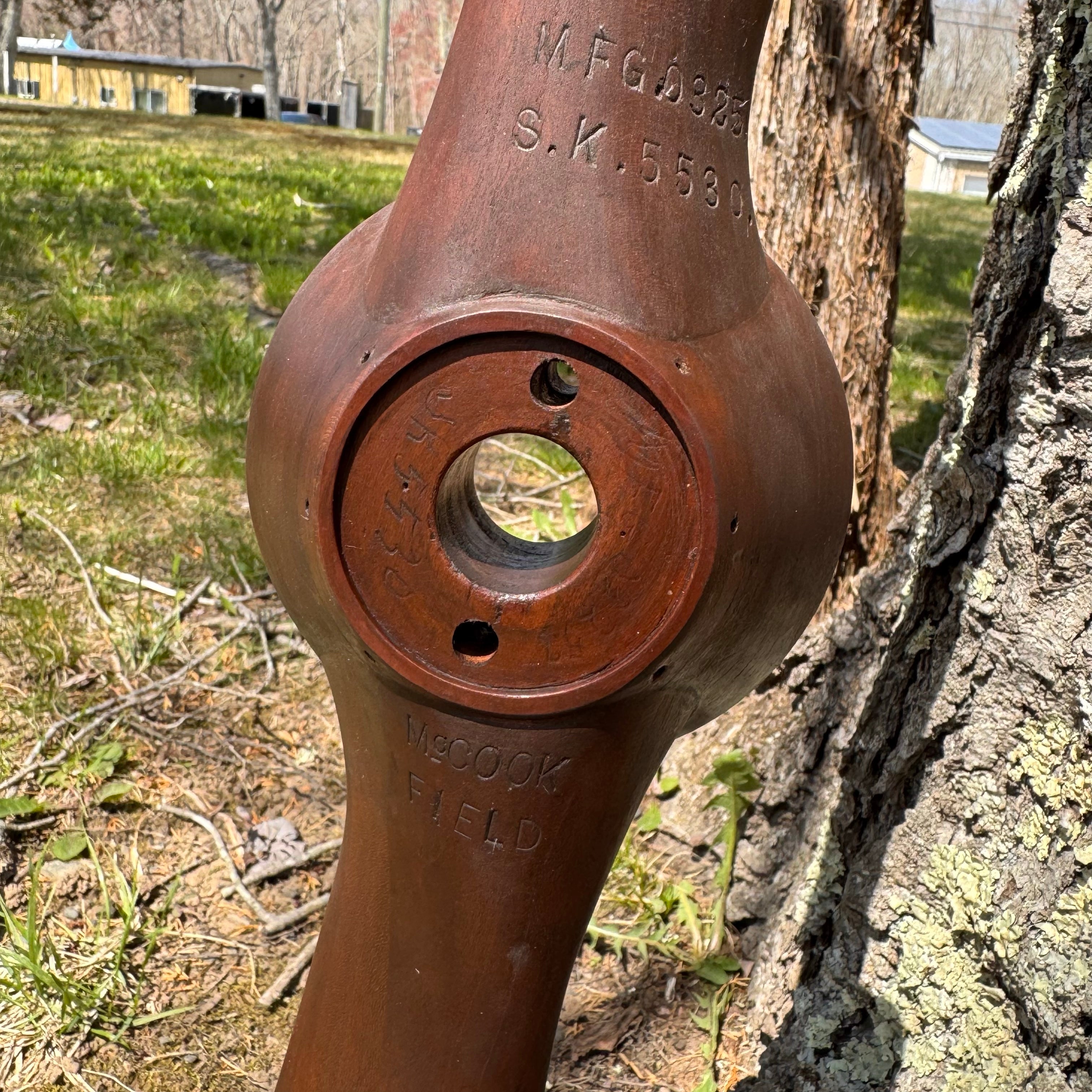 McCook Field 1920's Prototype Wooden Airplane Propeller w/ Spinner