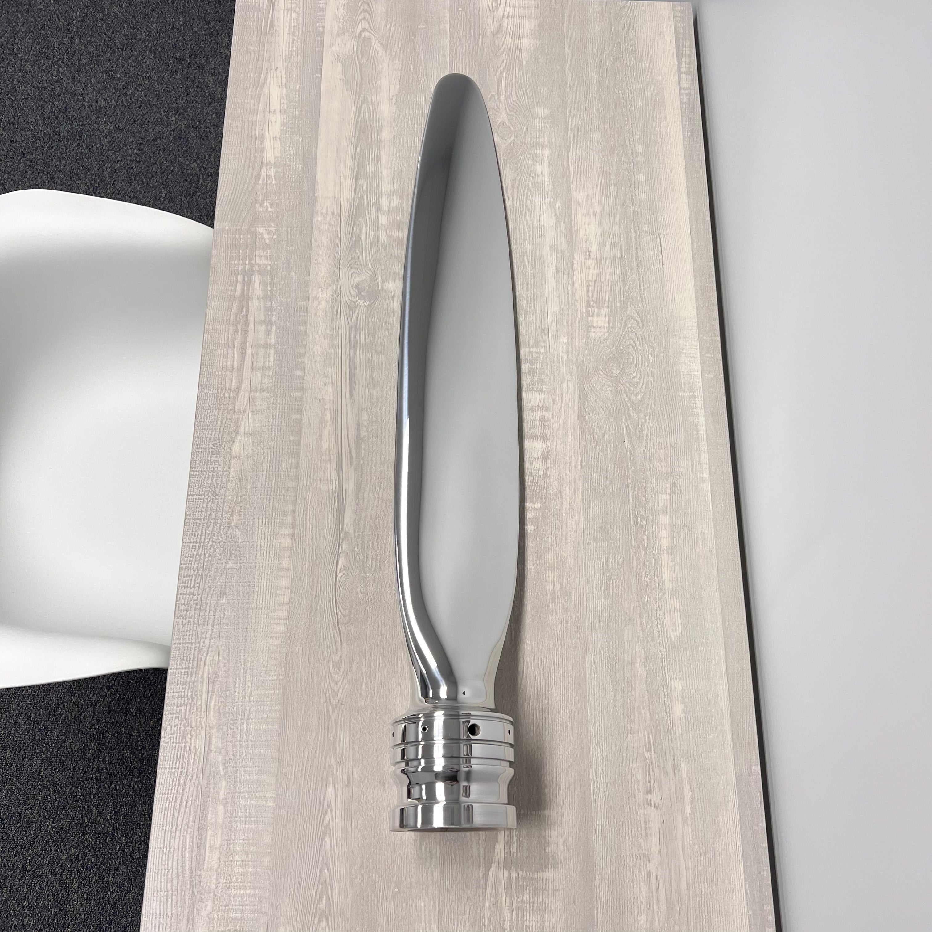 The Propsicle Modern Aviation Art CESSNA 402 Mirror Polished Chrome Airplane Propeller Blade Sculpture ( McCauley )