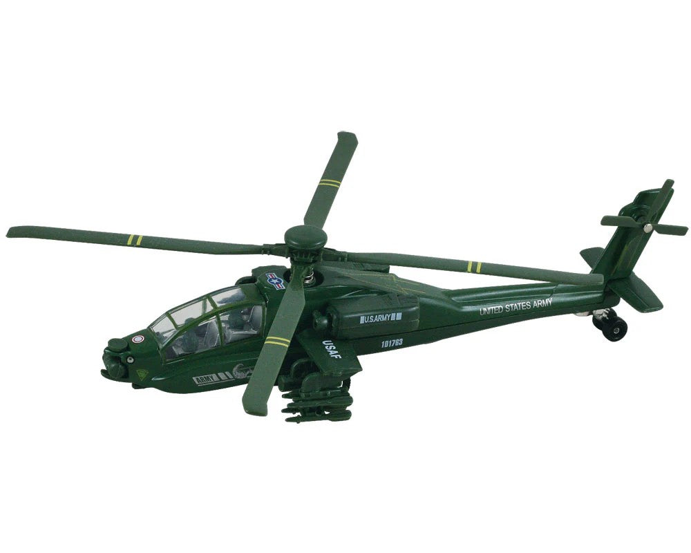 InAir Jumbo Diecast Pullbacks AH-64 Apache® Helicopter - Choose Color