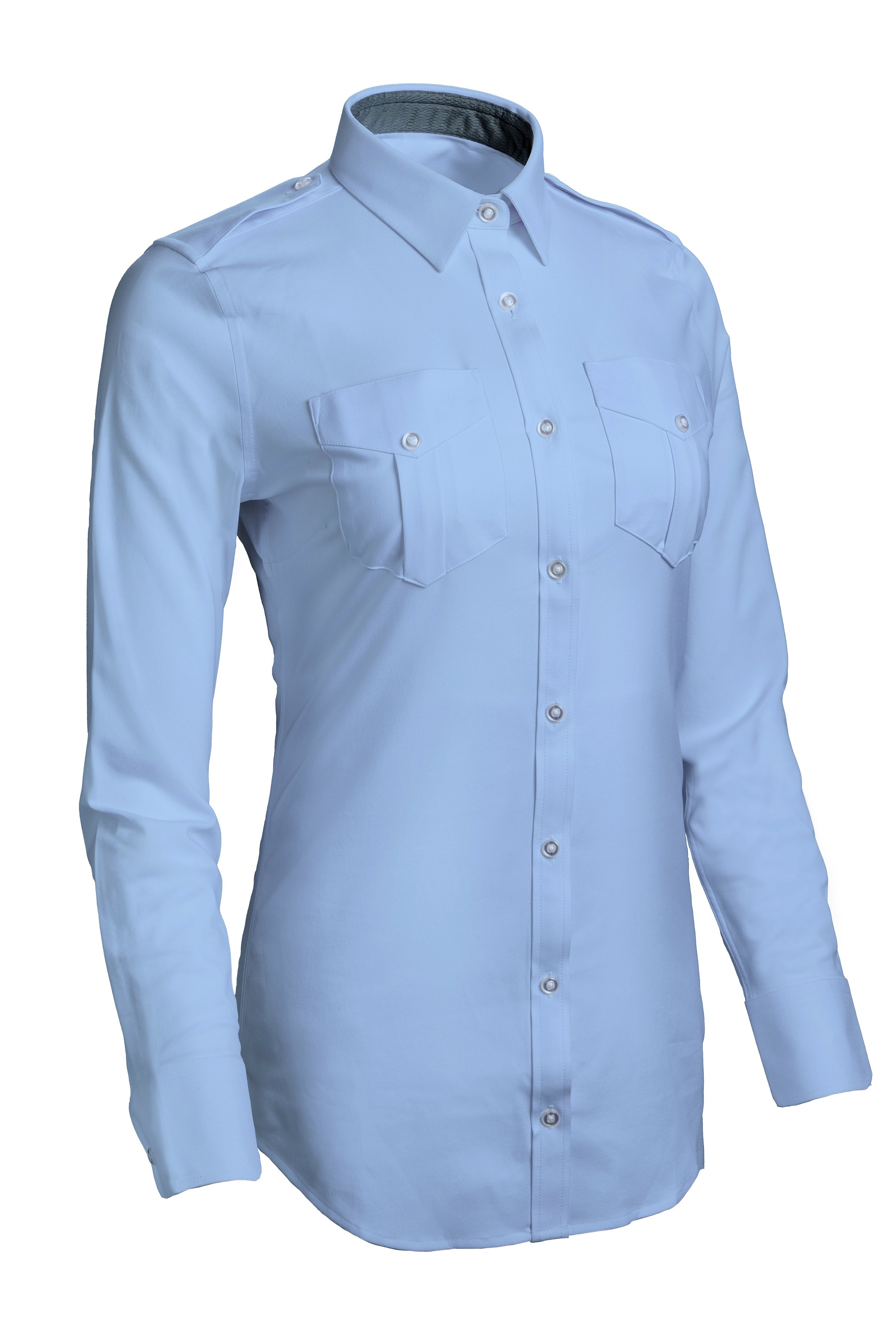 Women's Pilot Shirt (BLUE - White Label / Long)