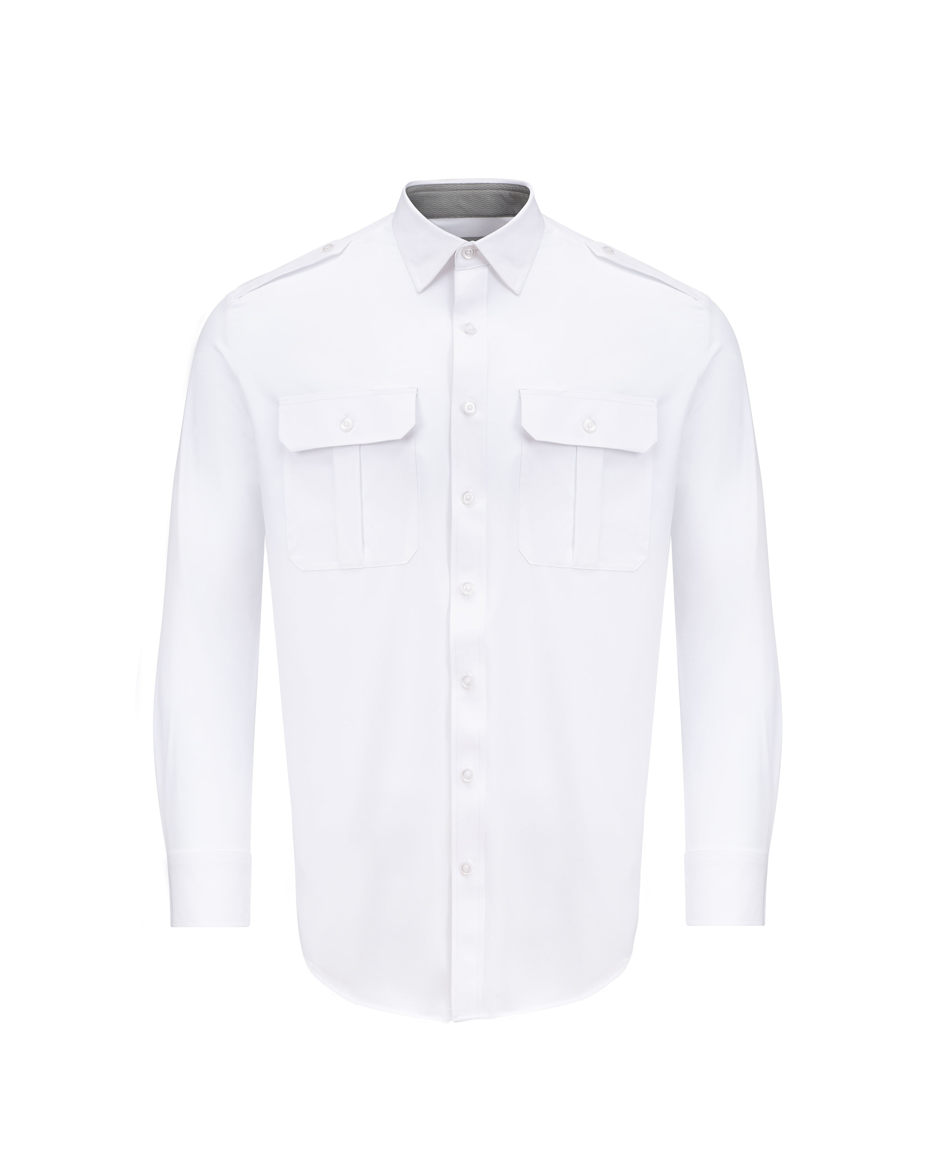 Men's Pilot Shirt (Silver Modern Cut / Long Sleeve)