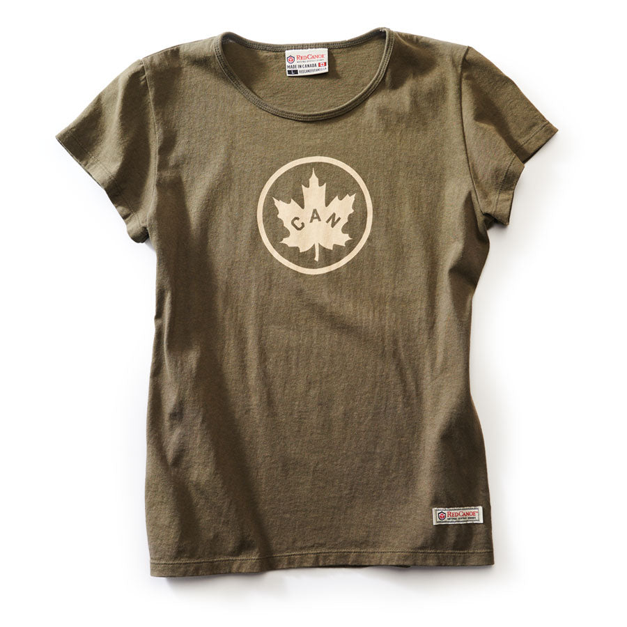 Red Canoe Women's Canada T-Shirt - Olive - PRE-ORDER ONLY