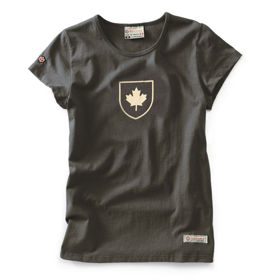 Red Canoe Women's Canada Shield T-Shirt - Slate - PRE-ORDER ONLY