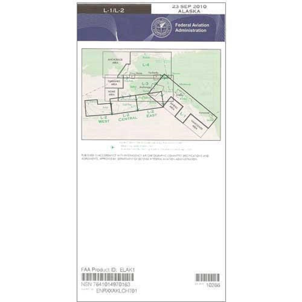 FAA Chart: Enroute IFR Low Altitude Chart ALASKA (L-Charts) - L1/2 - Select Cycle Date