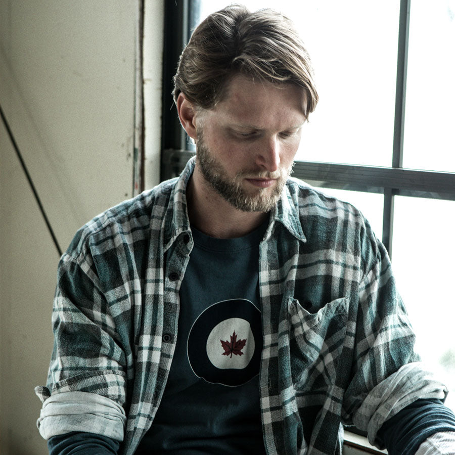 Red Canoe Men's RCAF Long Sleeve T-Shirt - Washed Blue - PRE-ORDERS ONLY