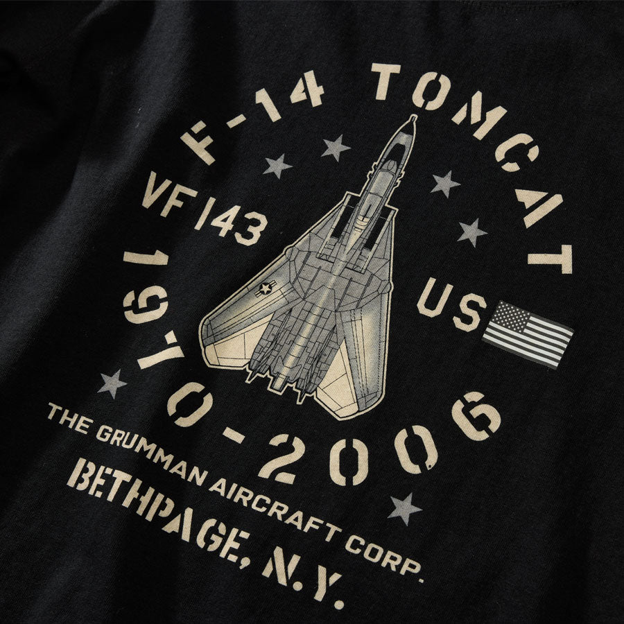 thumbnail image 2 of F-14 Tomcat American Flag T-Shirt – Heavy Cotton, Crew Neck, Men's S-3XL 2 of 3