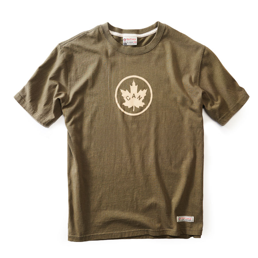 Red Canoe Brands Men's Canada T-Shirt - Olive - PRE-ORDERS ONLY