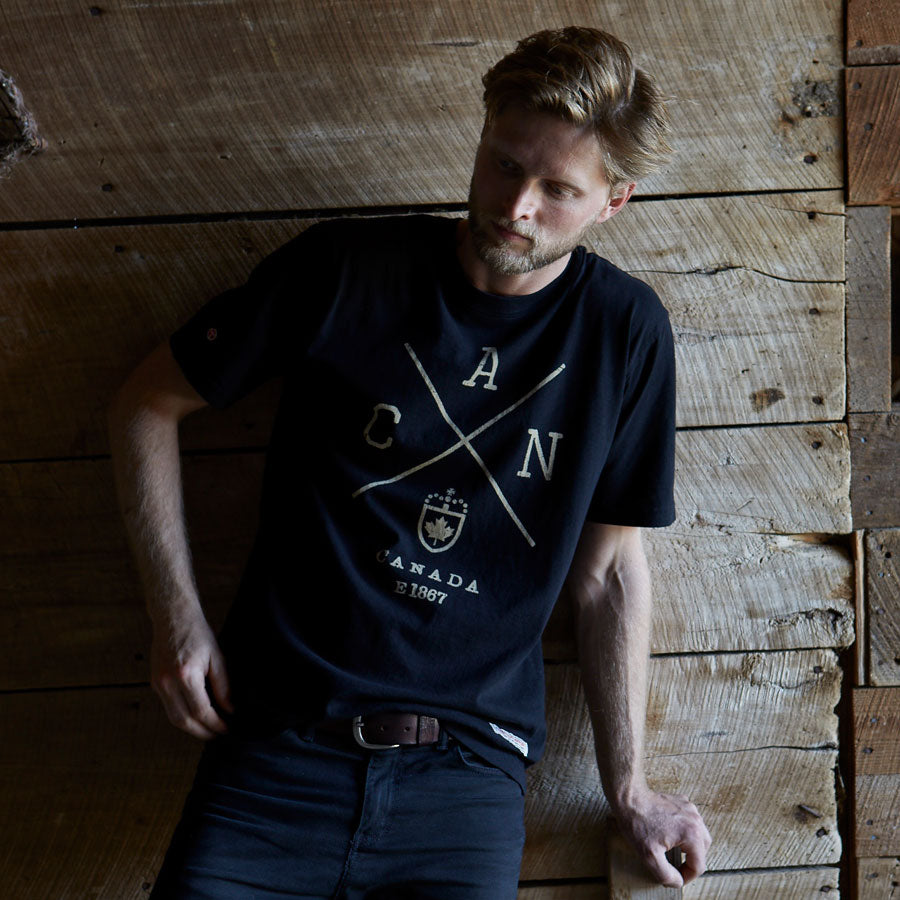 Red Canoe Brands Men's Cross Canada T-Shirt - Black - PRE-ORDERS ONLY