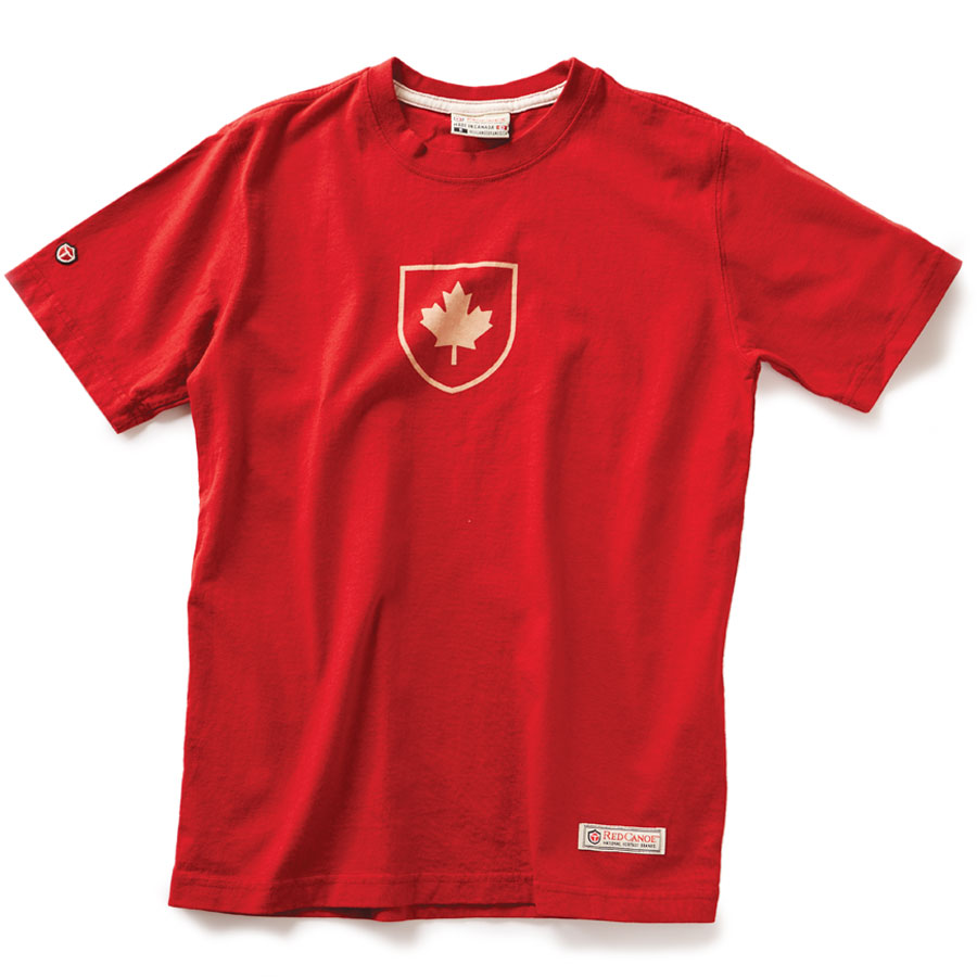 Red Canoe Brands Men's Canada Shield T-Shirt - Heritage Red - PRE-ORDERS ONLY