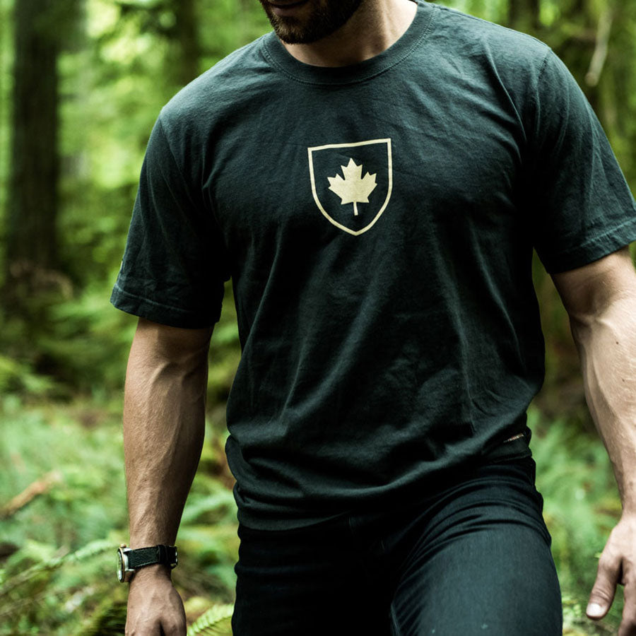 Red Canoe Brands Men's Canada Shield T-Shirt - Slate - PRE-ORDERS ONLY