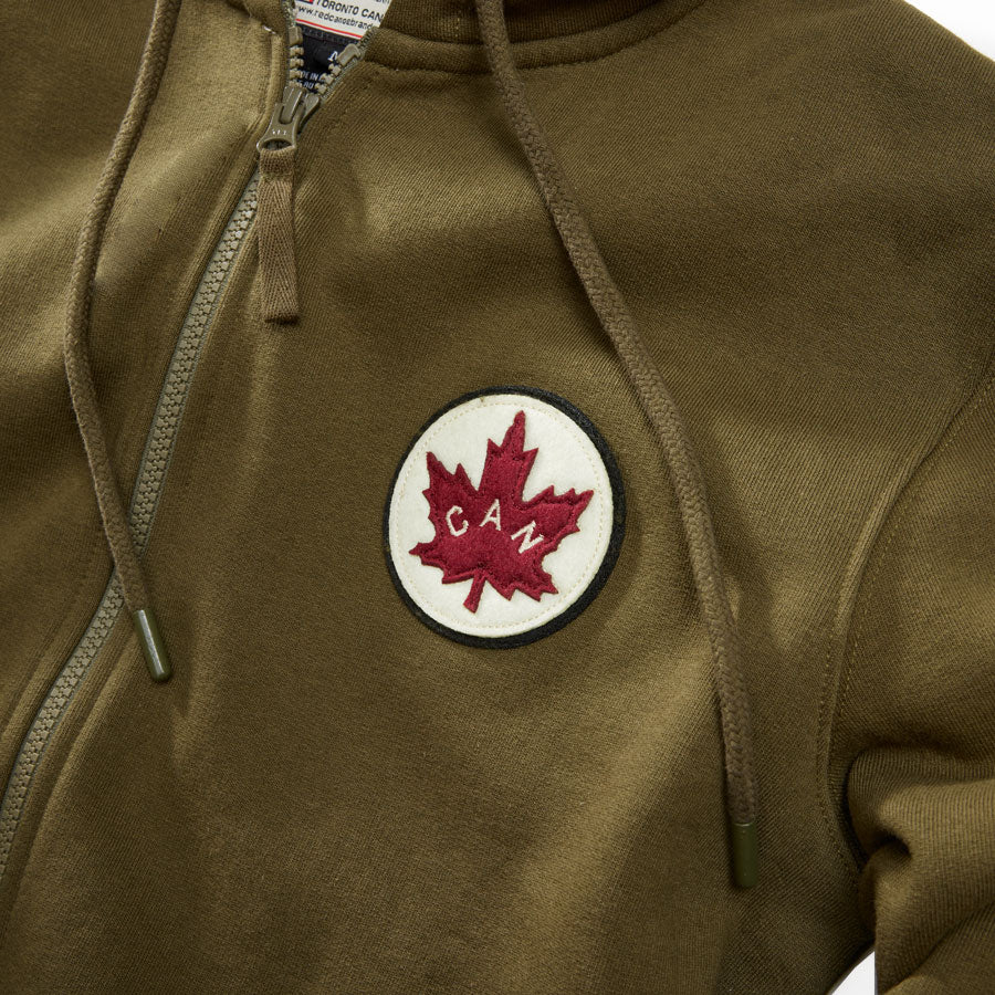 Red Canoe Canada Full Zip Hoodie - Khaki