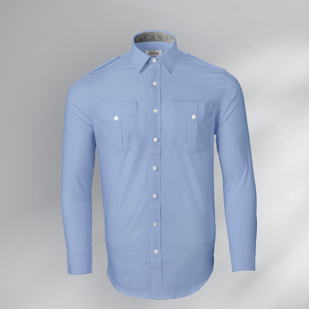 JetSeam Men's Pilot Shirt (BLUE - White Label Slim Cut / Long Sleeve)