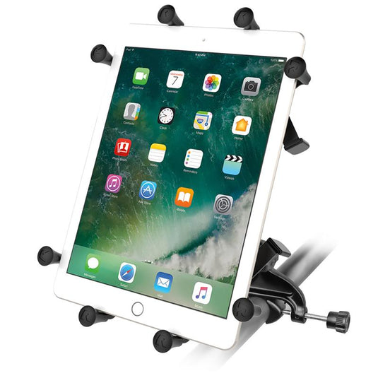 RAM X-Grip Mount with Yoke Clamp Base for 9"-10" Tablets