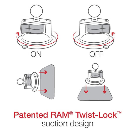 RAM EZ-Roll'r for iPad mini 1-3 with RAM Twist-Lock Suction Cup