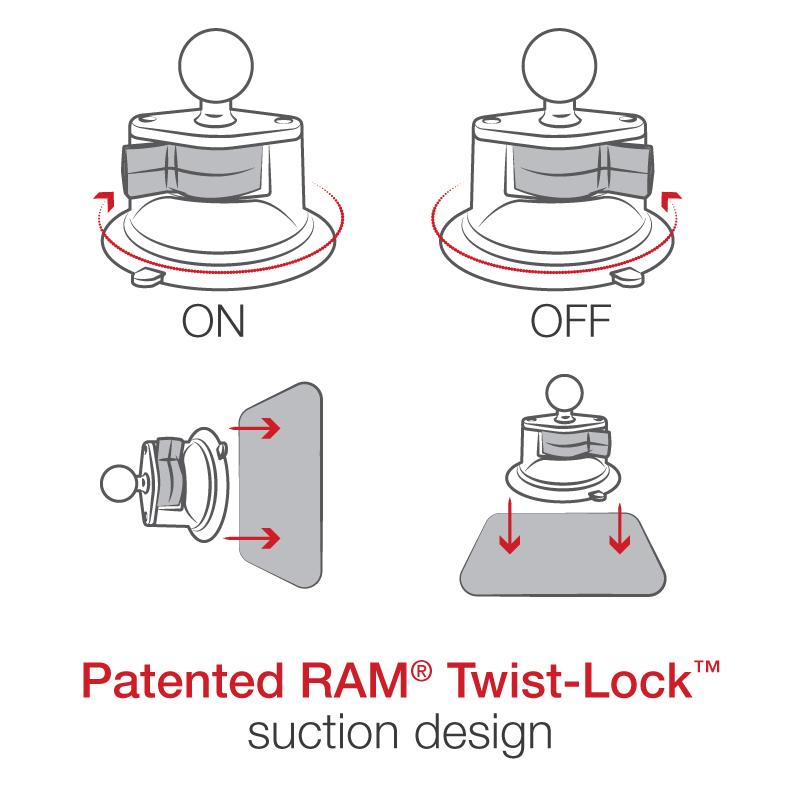 RAM Tab-Tite with RAM Twist-Lock Suction Cup for Tablets with Cases