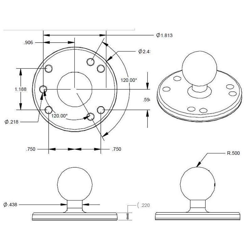 RAM® Round Plate with Ball