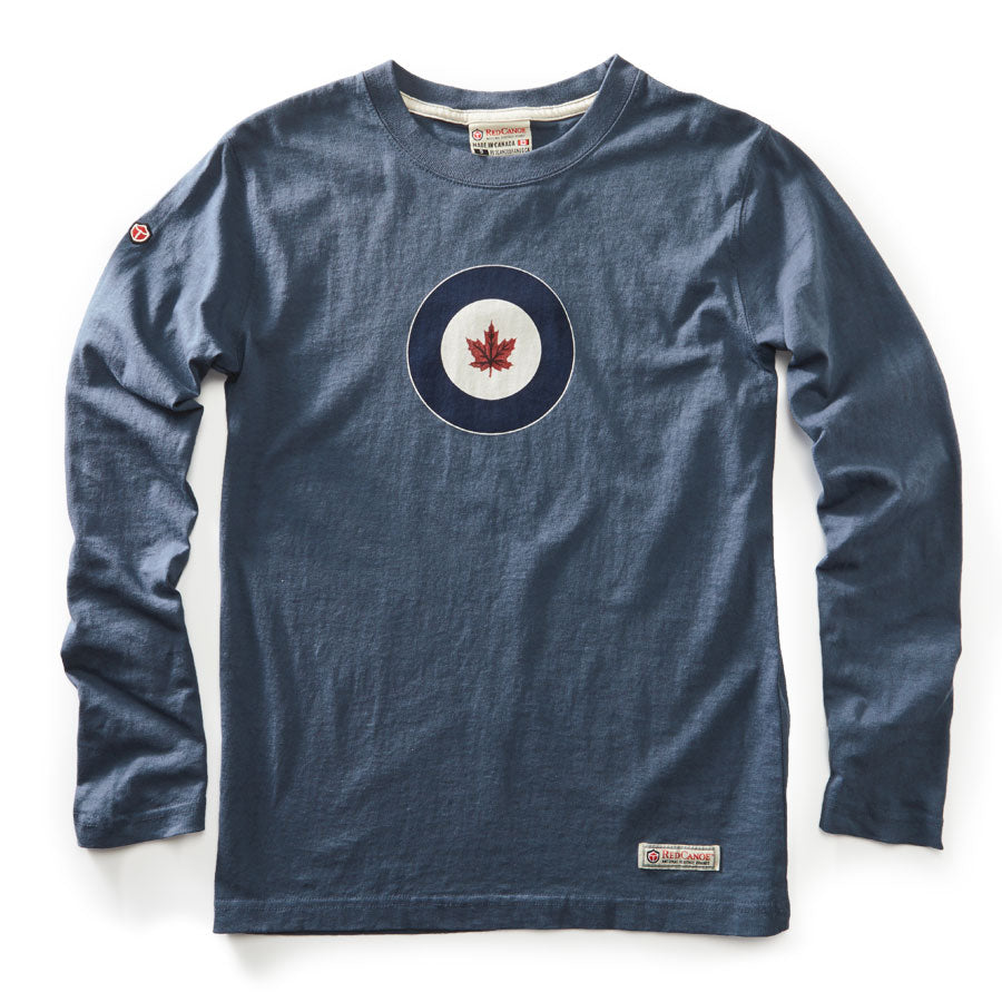 Red Canoe Men's RCAF Long Sleeve T-Shirt - Washed Blue - PRE-ORDERS ONLY