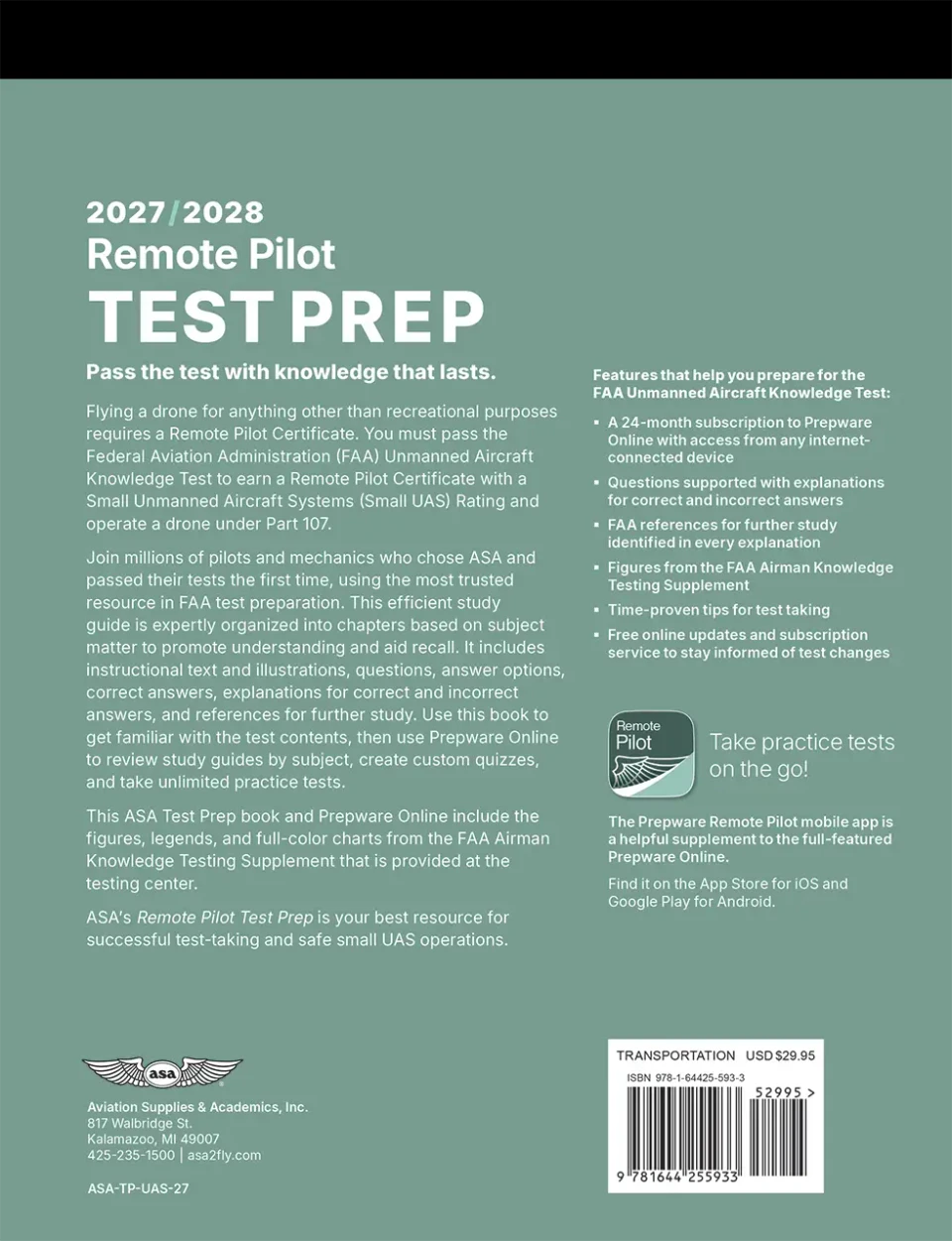 ASA 2027-2028 Remote Pilot Test Prep with Prepware Download
