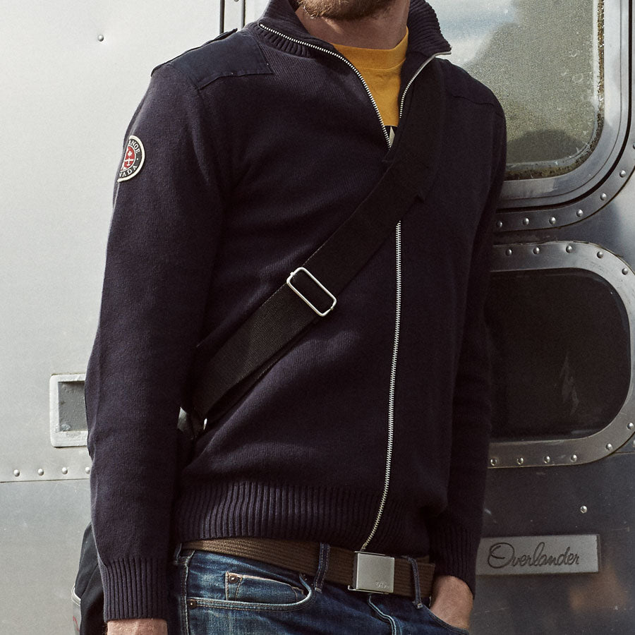 Red Canoe Canada Field Patch Cardigan - Navy