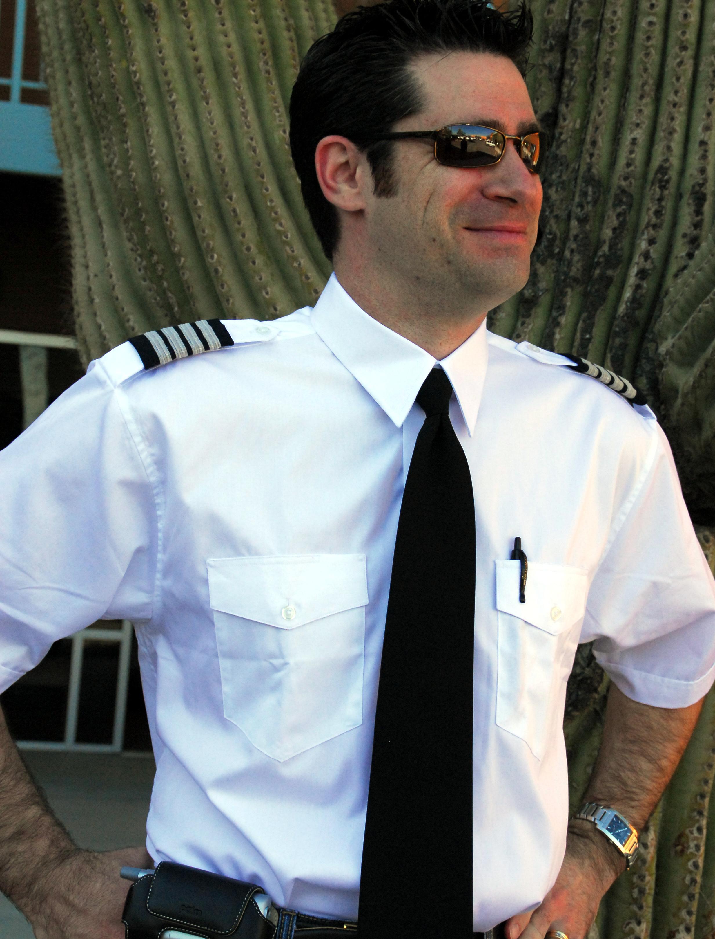 Pilot Shirt, Men's White Short Sleeve Elite