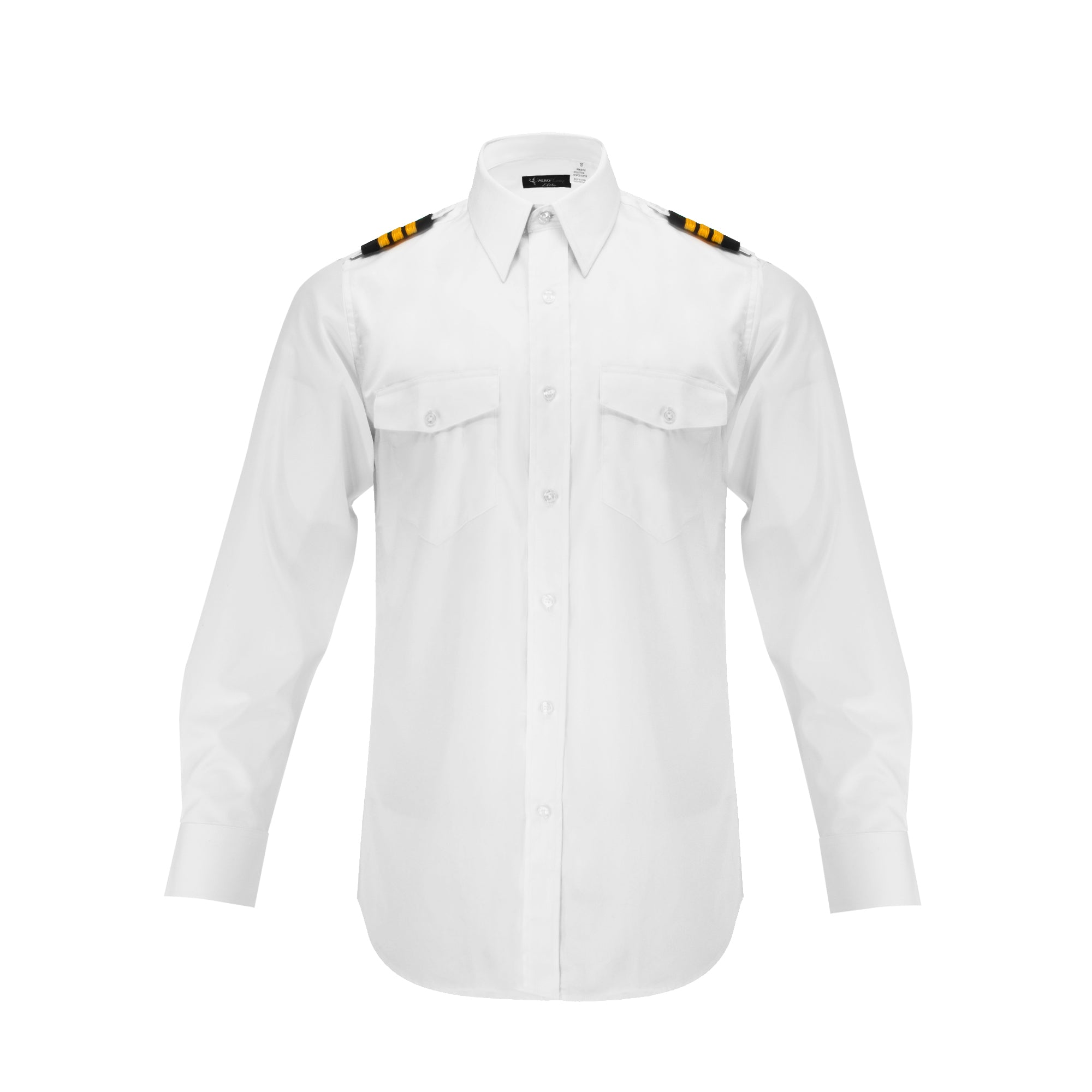 Pilot Shirt, Men's White Long Sleeve Elite