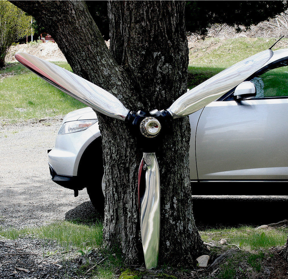3-Bladed McCauley Mirror High Polished Airplane Propeller Wall Sculpture