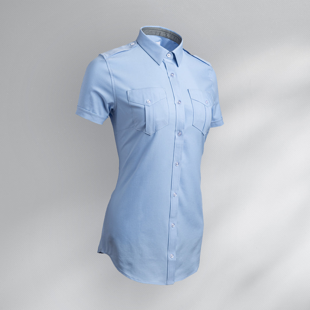 JetSeam Women's Pilot Shirt (BLUE - White Label / Short)
