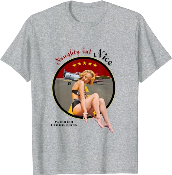 Load image into Gallery viewer, Warbird Pinup Girls T-Shirt - Naughty but Nice
