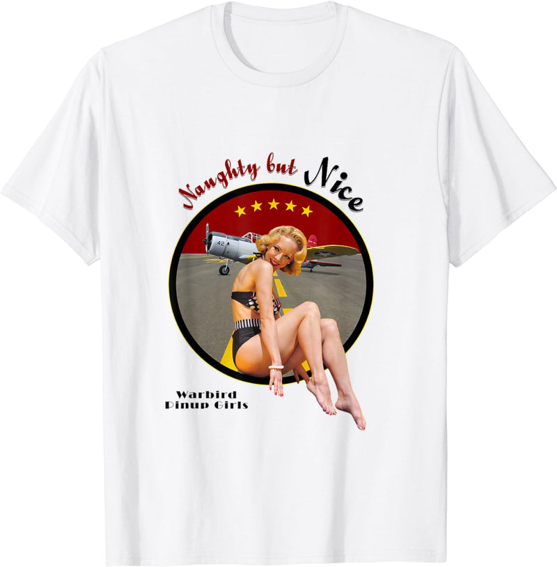 Load image into Gallery viewer, Warbird Pinup Girls T-Shirt - Naughty but Nice
