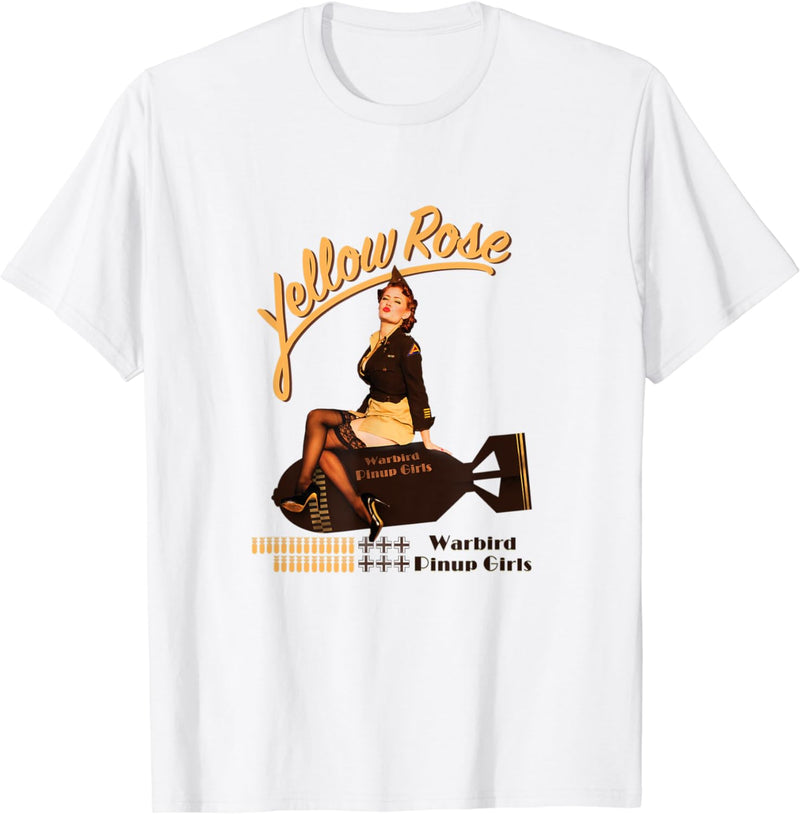 Load image into Gallery viewer, Warbird Pinup Girls T-Shirt - Yellow Rose
