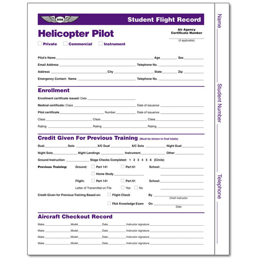 ASA Student Flight Records: Helicopter