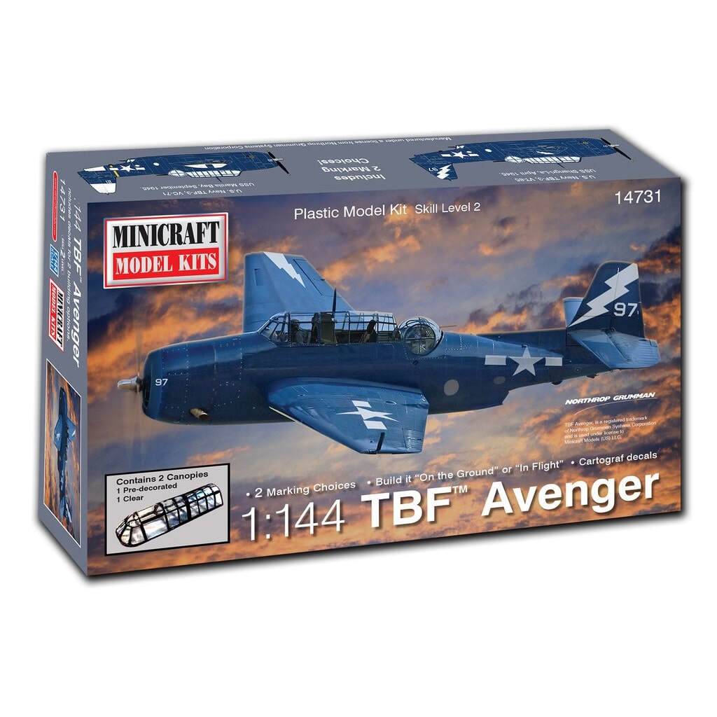 TBF Avenger (Pre-Painted Canopy) - 1/144 Scale Model