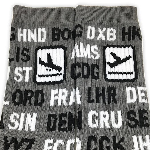 International Airport Codes, Premium Crew Socks, 1-Pair