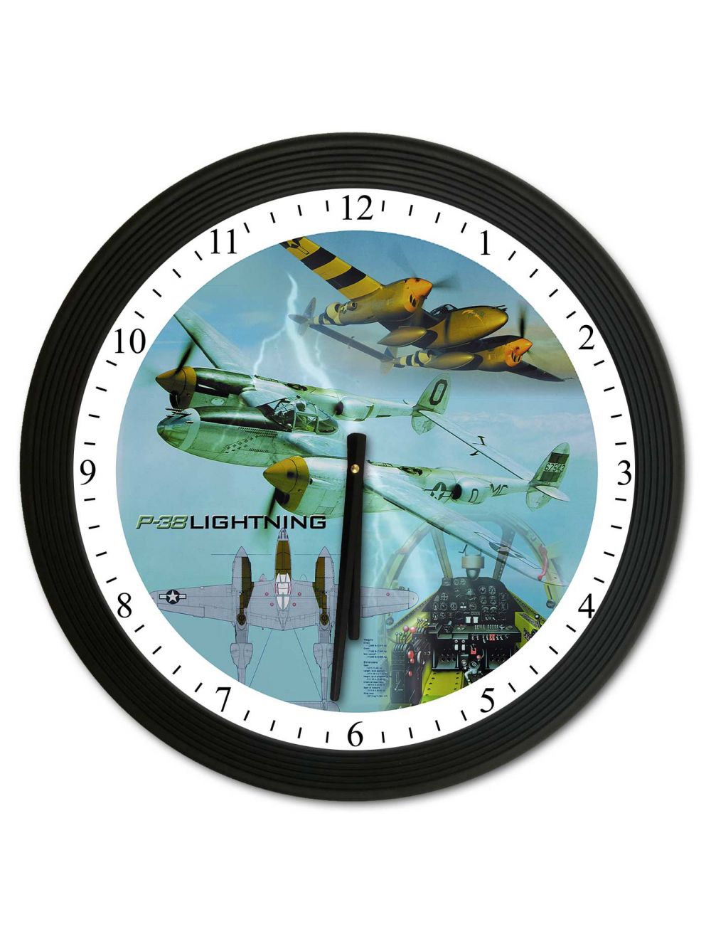 P38 Cockpit 18 x 18 Clock - C048