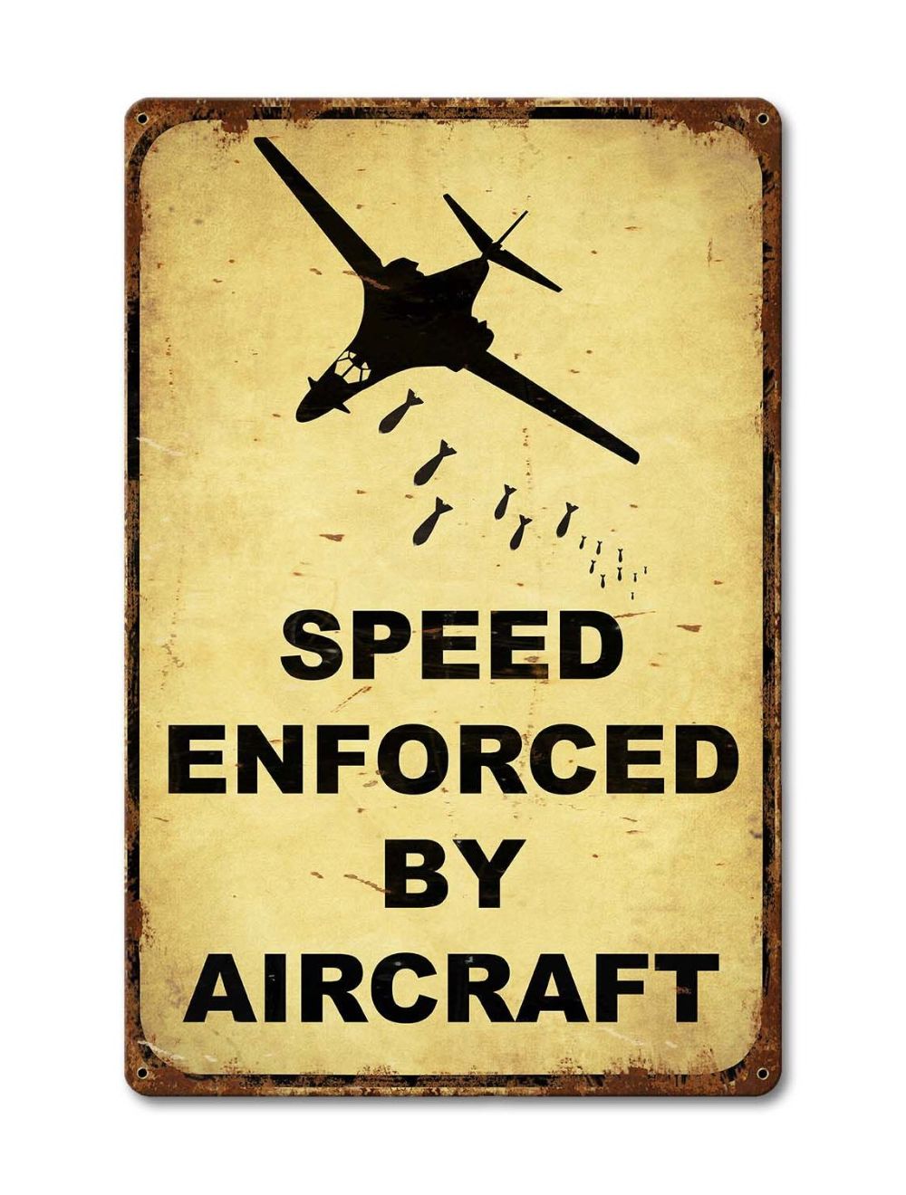 Speed Enforced By Aircraft Sign - PTSB285